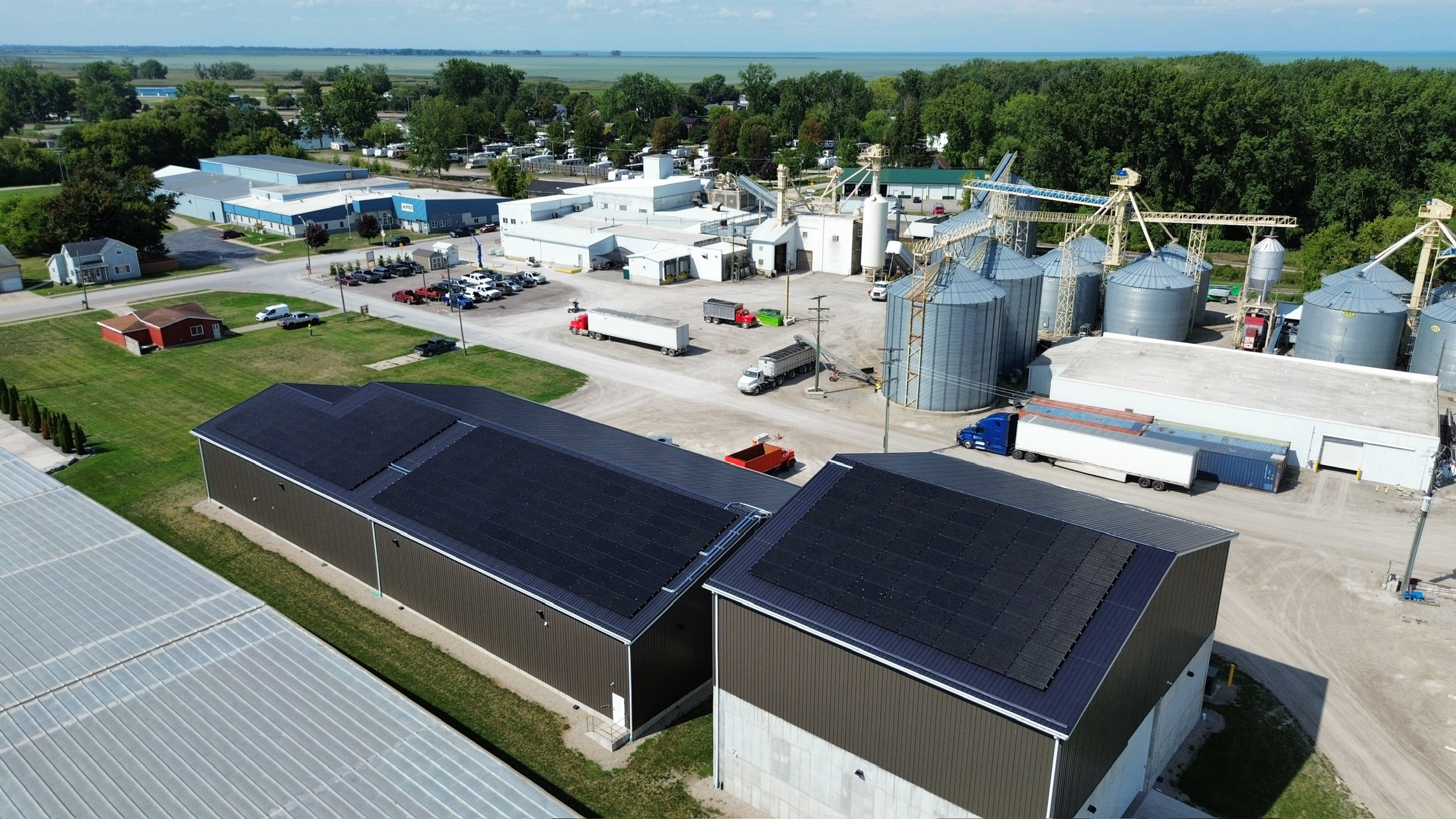 120kW solar array at dry bean production facility in Sebewaing, MI