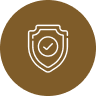 A shield icon with a check mark.